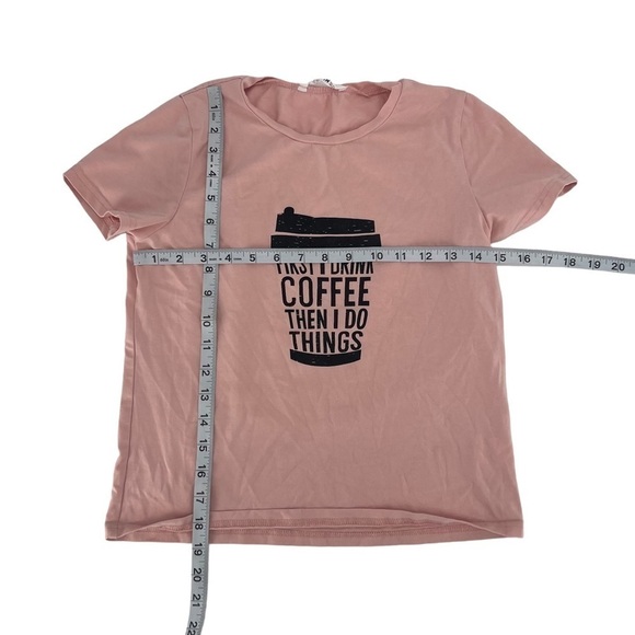 SHEIN Pink Short Sleeve Coffee T-shirt Size 11/12 Girl’s - Picture 4 of 5